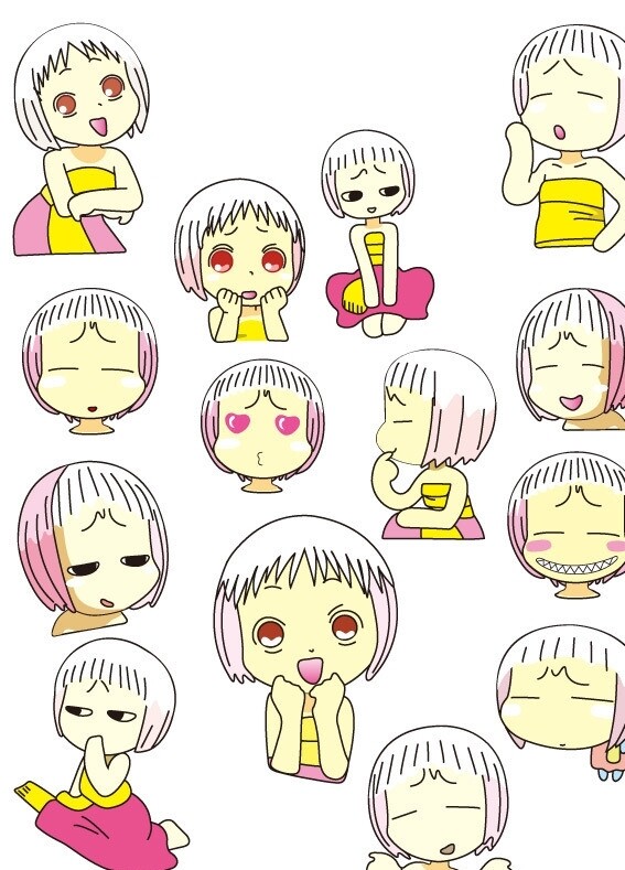 手繪卡通女孩圖片