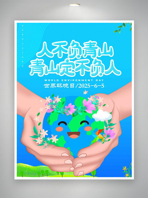 人不負青山青山定不負人世界環(huán)境日海報