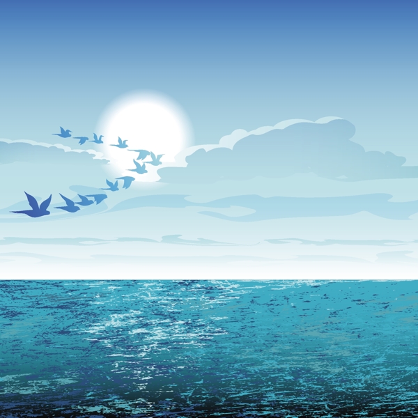 夏季背景矢量插畫