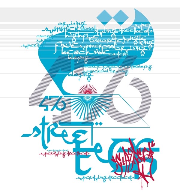 印花矢量圖文字英文個性文字免費素材