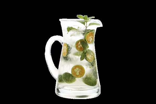 清新爽口的冰鎮(zhèn)小青檸氣泡水飲料