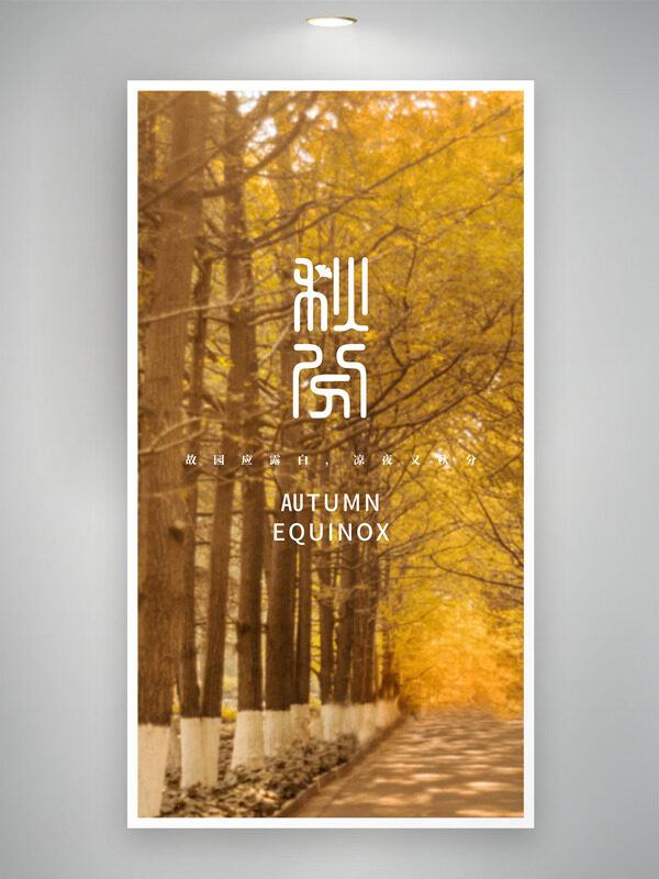 黃色秋季場景傳統(tǒng)節(jié)氣之秋分海報
