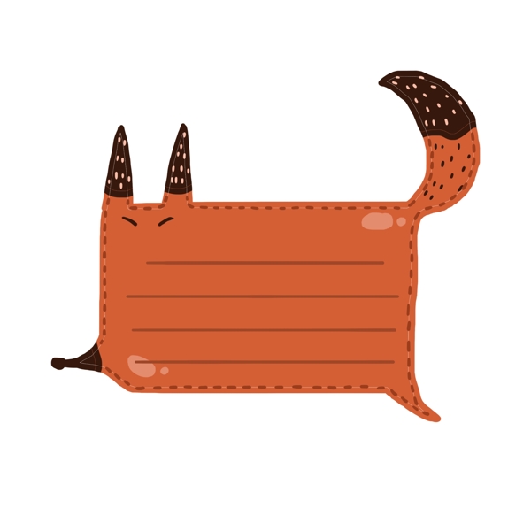 手绘动物狐狸对话框设计元素