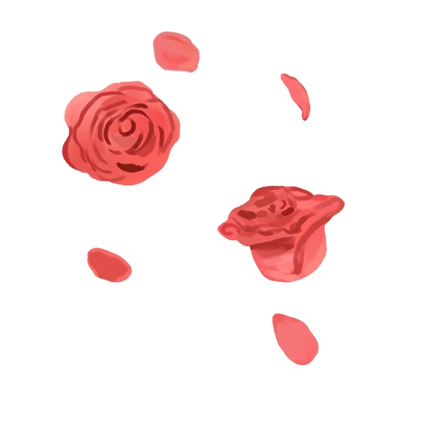 红色玫瑰花瓣漂浮素材免费下载
