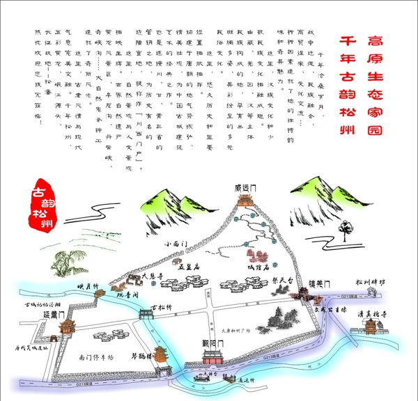 松潘古城導(dǎo)視圖