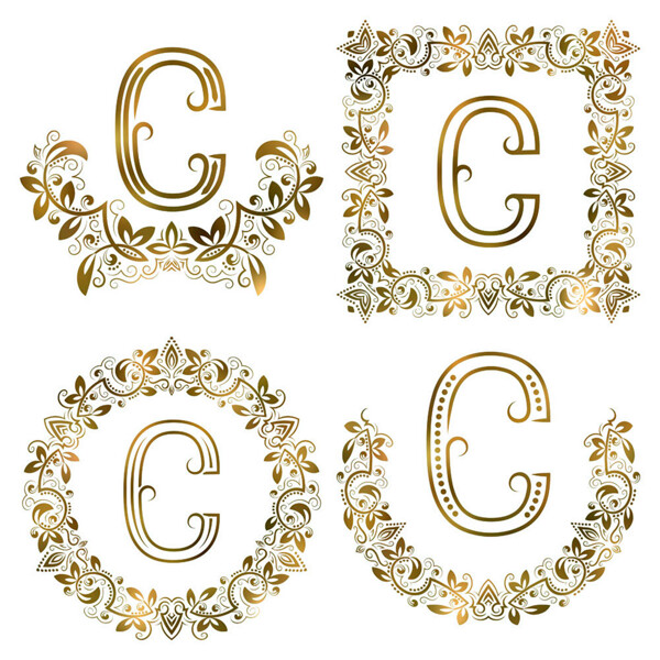 C花纹字母组合图片