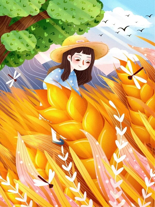 二十四節(jié)氣之芒種插畫