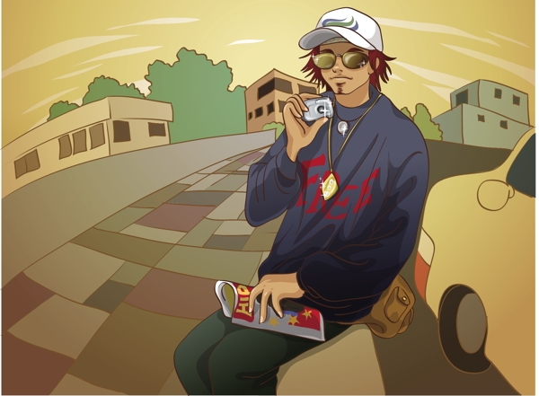 印花矢量圖人物男人色彩灰色免費(fèi)素材