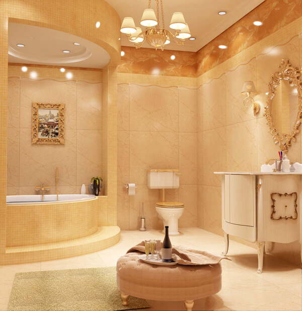 富丽堂皇豪华欧式浴室图片