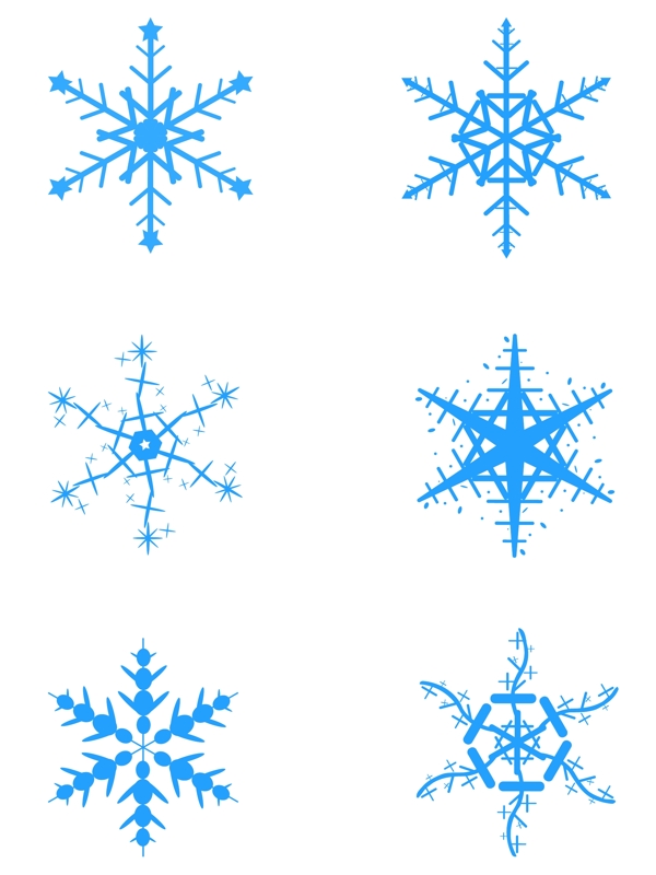 冬季藍(lán)色小清新雪花可商用