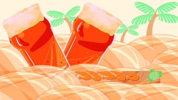 啤酒节畅饮一夏椰岛围基虾英氏品托杯