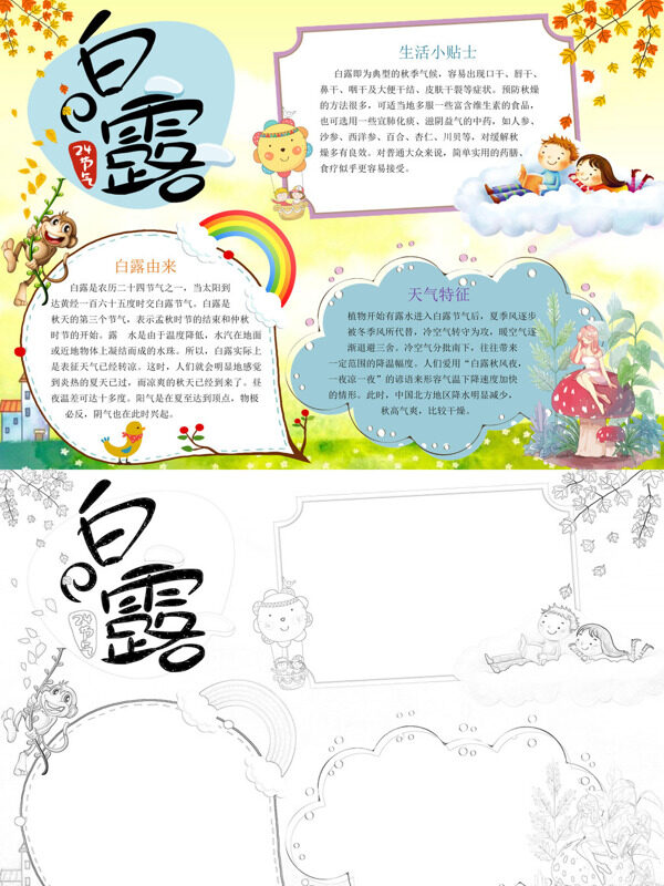 白露白露科普手抄报