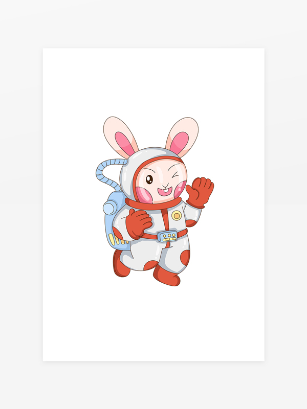 2023年兔年新年宇航员兔子