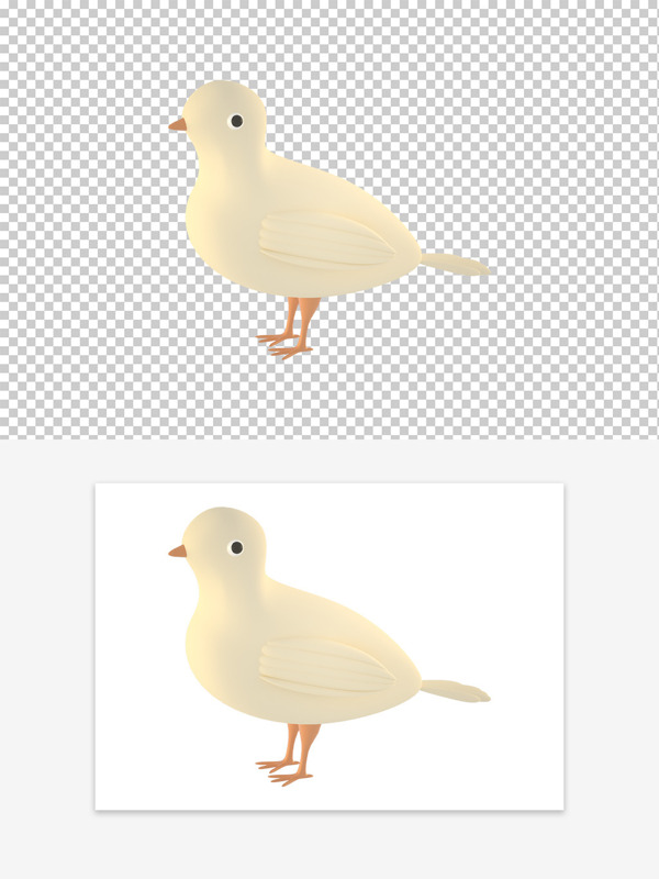 3d立体卡通白色鸽子鸟类元素
