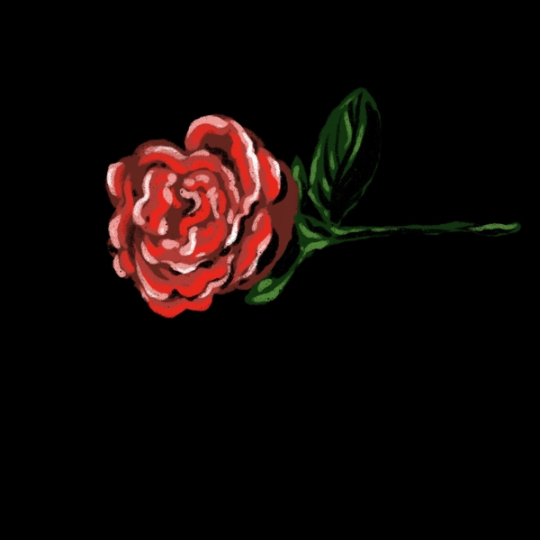 卡通红色玫瑰花插图