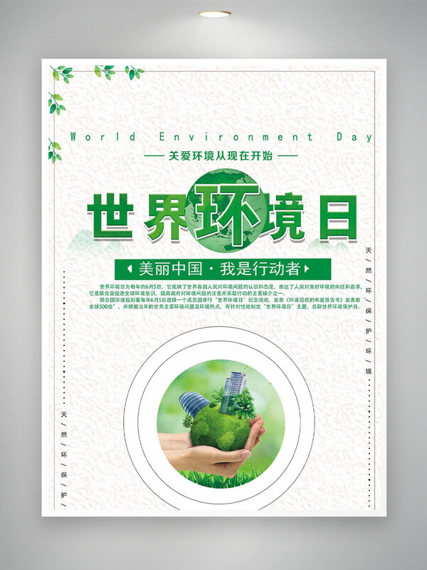 美丽中国我是行动者世界环境日主题海报