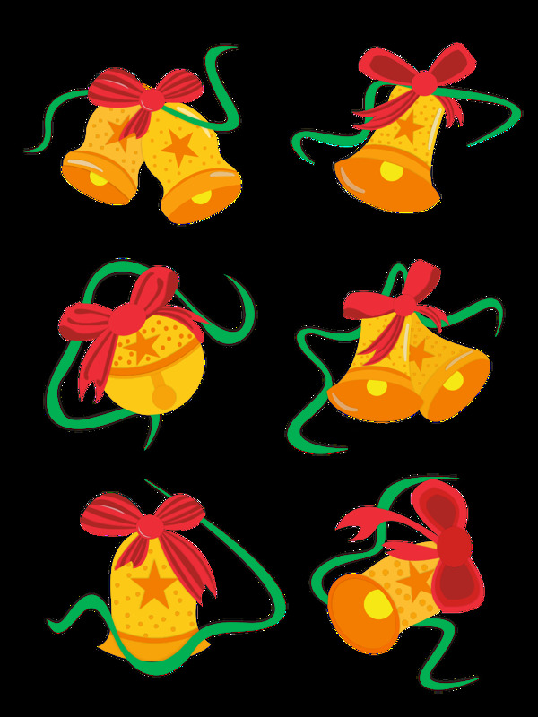 圣诞节铃铛元素之卡通可爱黄色铃铛套图