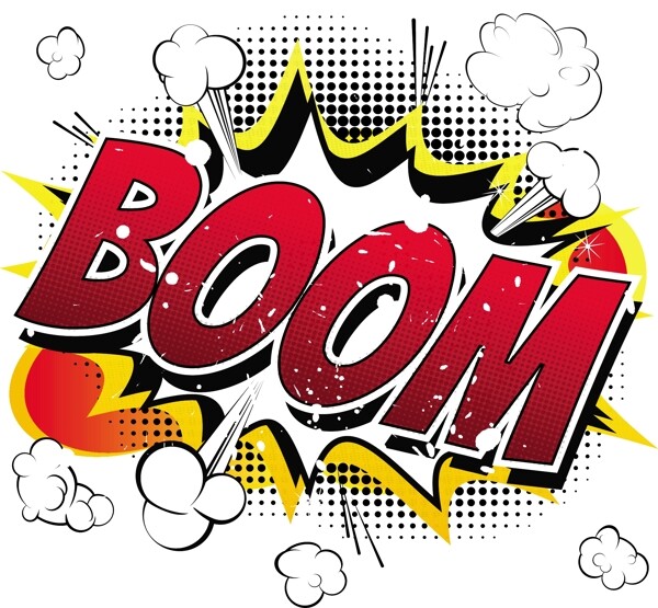 boom創(chuàng)意爆炸貼設(shè)計(jì)矢量素材