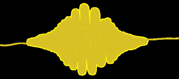 黄色线条声波png元素