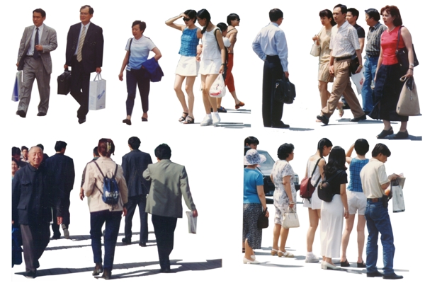 步行街人物效果图图片