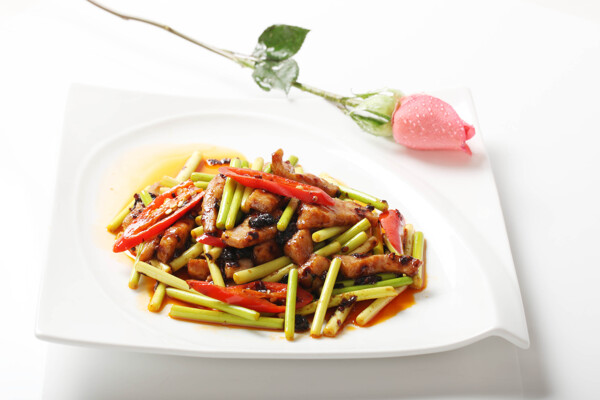 蒜苔炒肉筋圖片