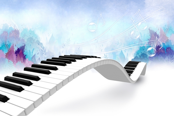 梦幻钢琴音符图片