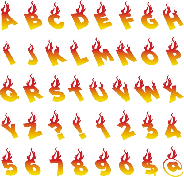 火焰字母图片