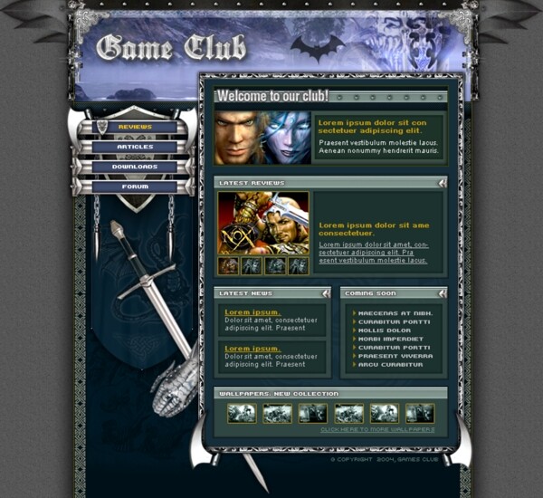 欧美游戏网页模板