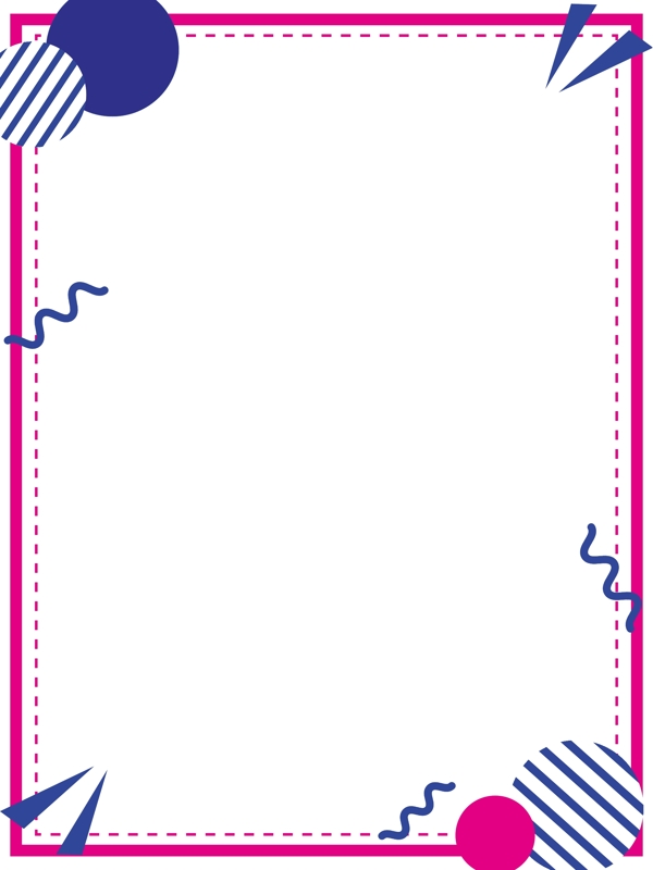 原创粉色蓝色几何背景纹理边框