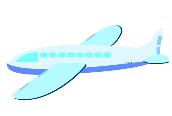 蓝色的飞机装饰插画