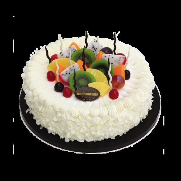 白色水果蛋糕PNG元素