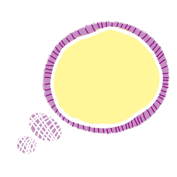 香芋紫色可爱气泡思考PNG图片