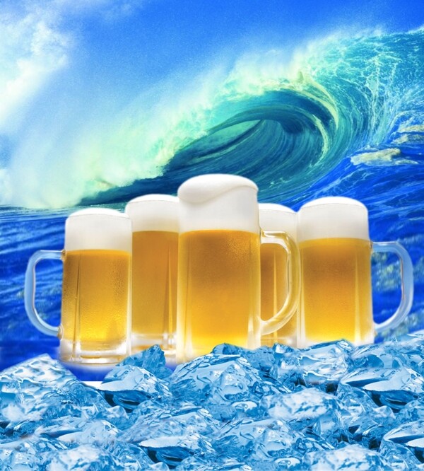 啤酒海浪图片
