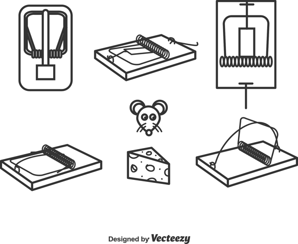 手绘捕鼠器图标
