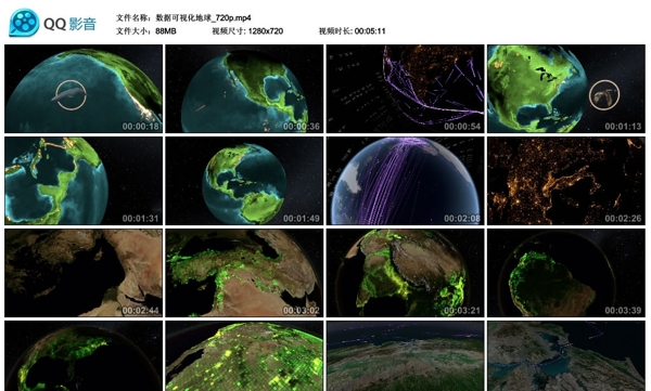 科技感数据可视化地球动画视频