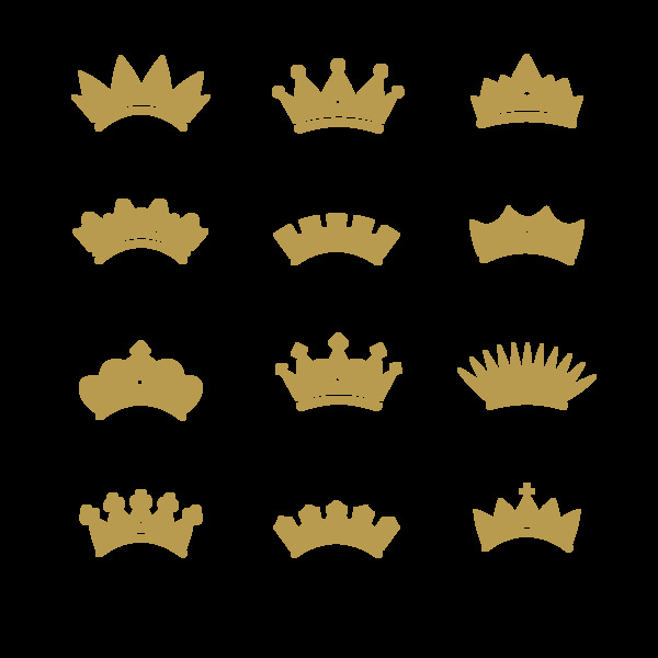 扁平金色皇冠图标免抠png透明图层素材