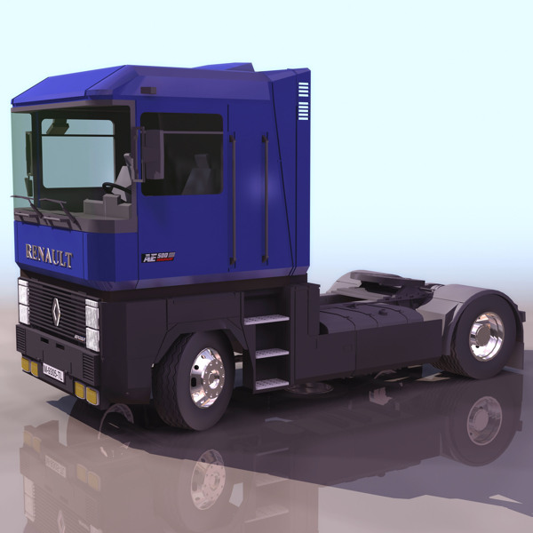 蓝色货柜车模型