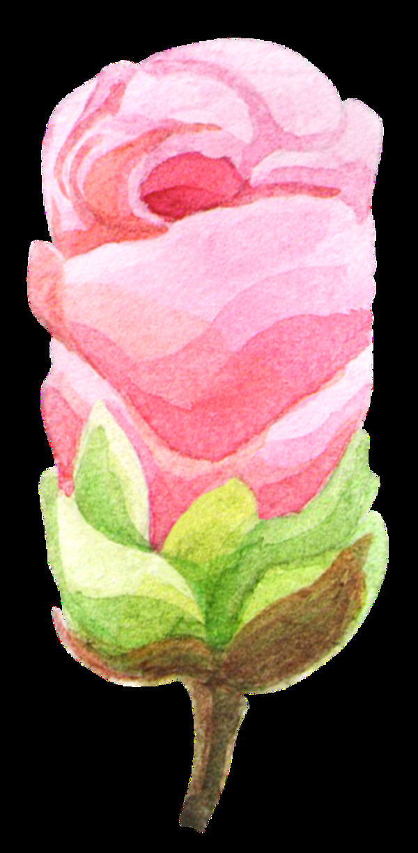 手绘玫瑰花样的雪糕PNG透明素材