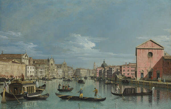 威尼斯水城油画风景图片