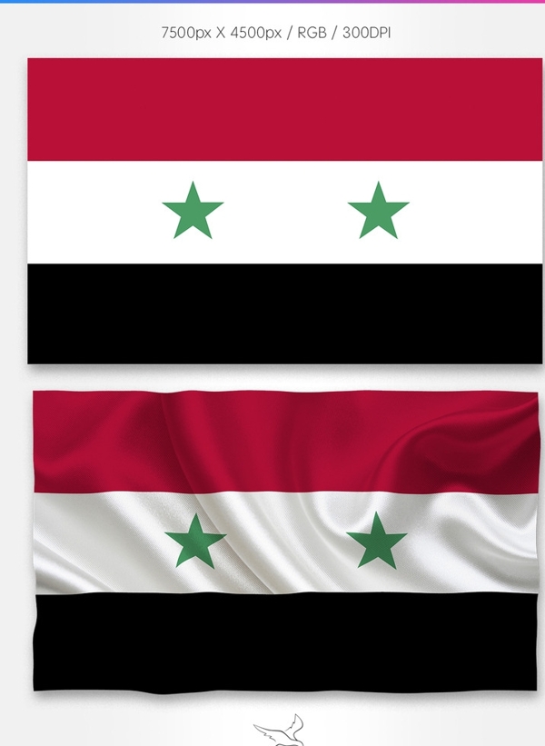 叙利亚国旗分层psd