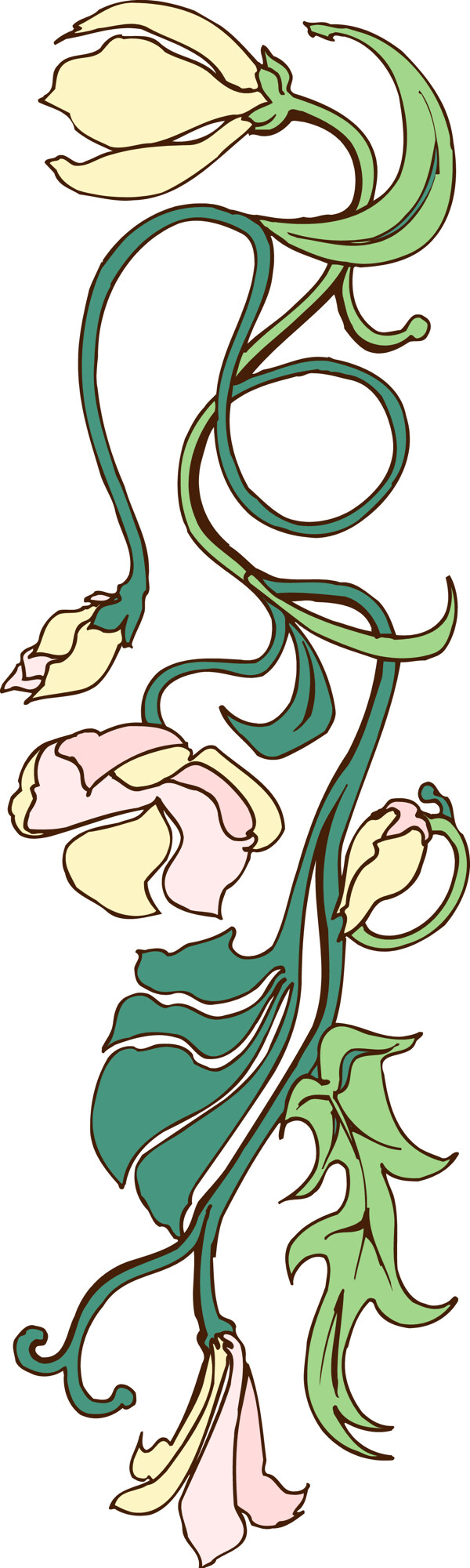 竖条花卉插画图片