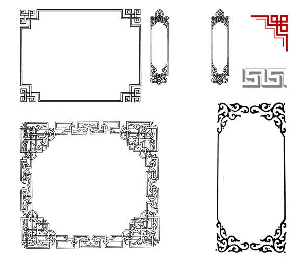 中式花纹边框素材