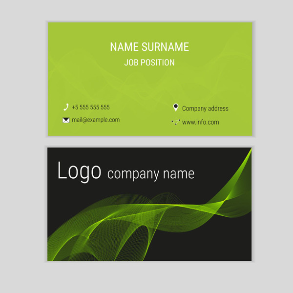 绿色简洁企业名片图片