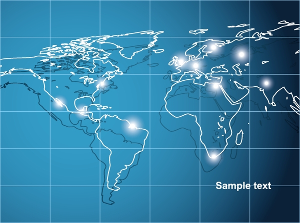 蓝色地图全球化网络抽象矢量背景