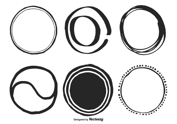 手工绘制各种矢量圆形状