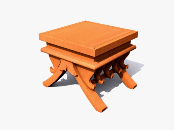 平方实木咖啡桌子3D模型艺术