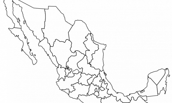 墨西哥的政治地图的矢量图形