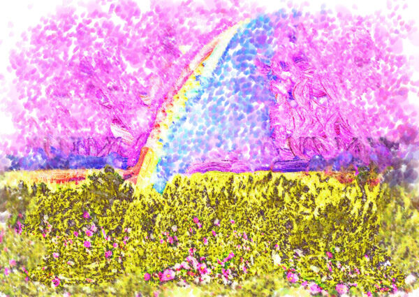 花海彩虹图