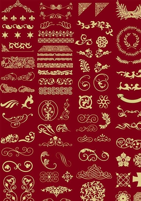 中国古典花纹元素PSD分层素材