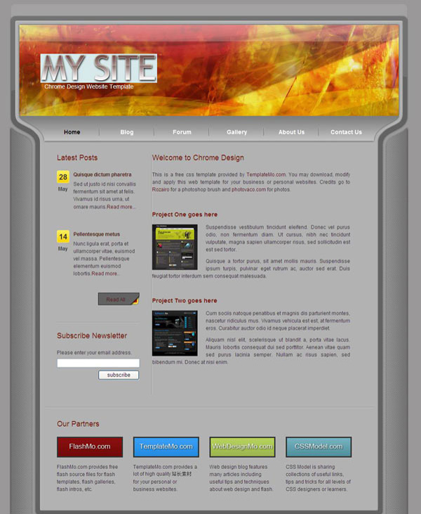 炫彩博客CSS网页模板